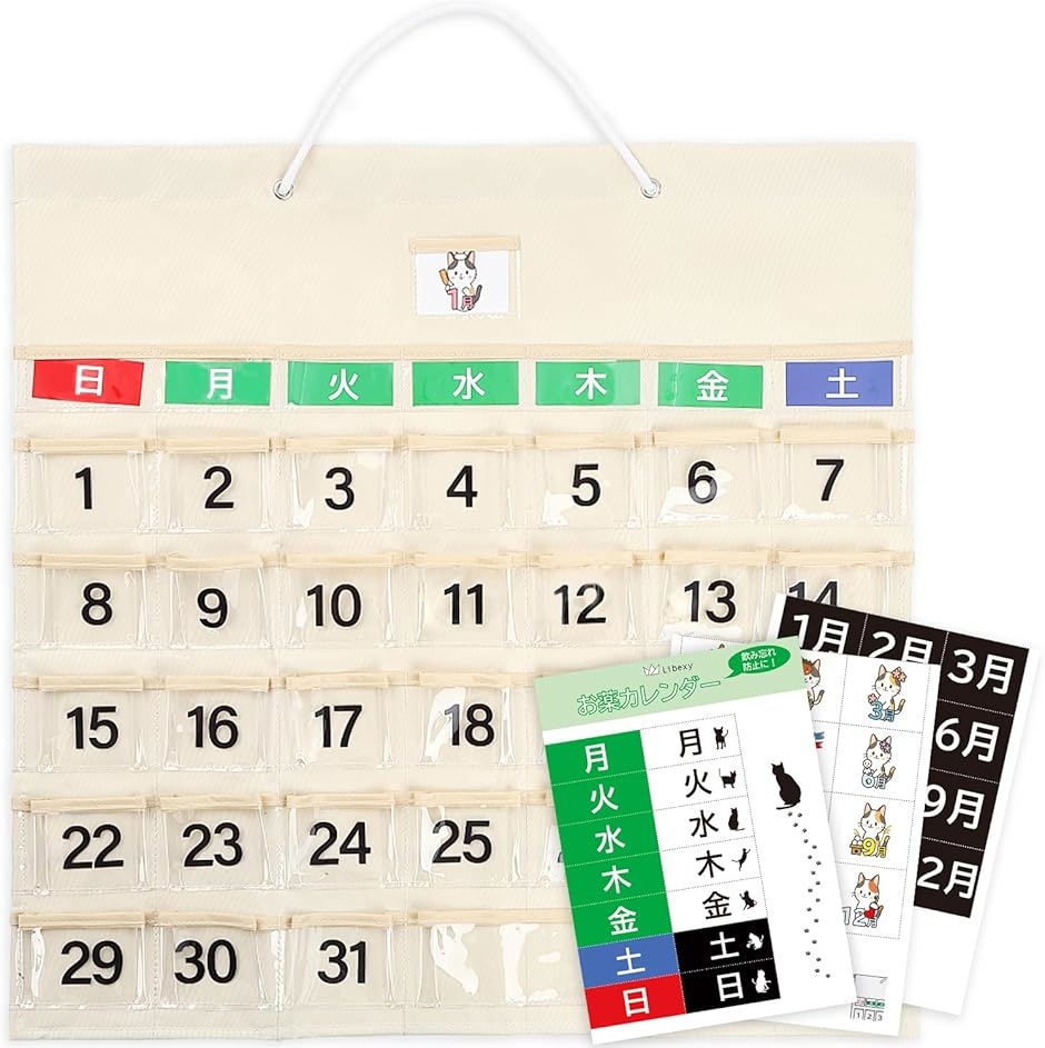 お薬カレンダー 1ヶ月 壁掛け 飲み忘れ防止 投薬 服薬 収納 ケース
