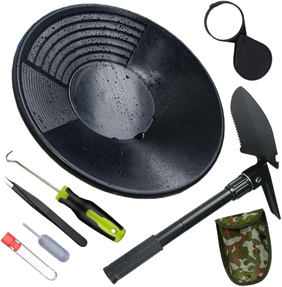 ゴールド パンニング 皿 金 砂金 採り 取り 道具 セット 入れ 掘り