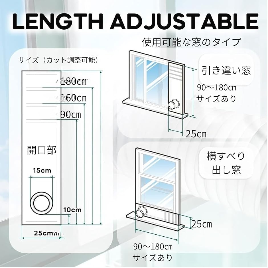 ウィンドウエアコン 窓用 ダクトパネル シール...の詳細画像3