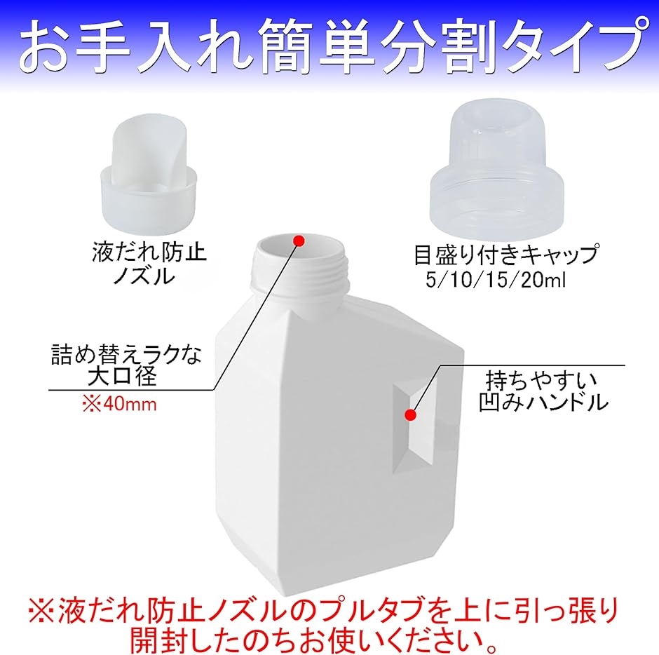 洗濯洗剤 柔軟剤 詰め替えボトル 1000ml 2本セット 目盛り付きキャップ