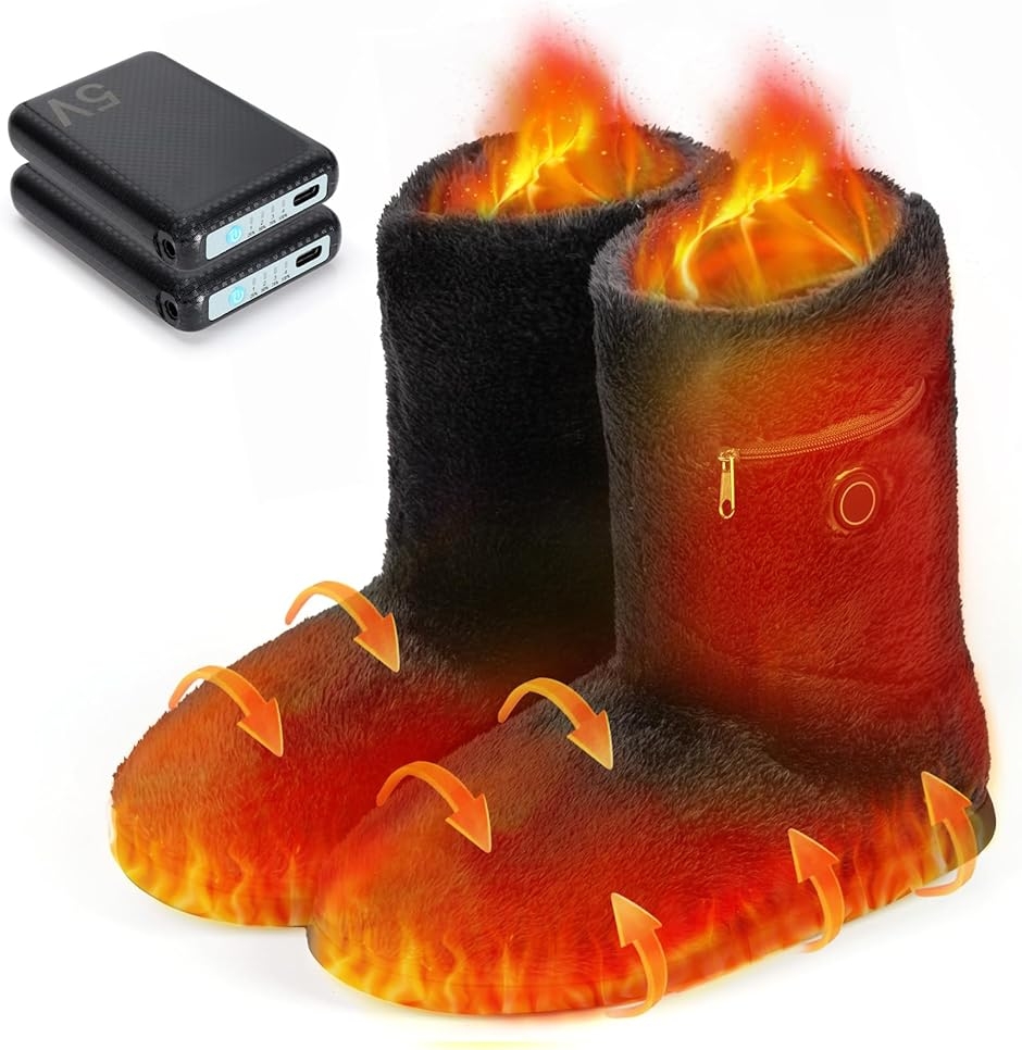 【Yahoo!ランキング1位入賞】フットウォーマー コードレス 電気スリッパ 10秒速暖 (グレー,  L(24.5〜26.5cm))