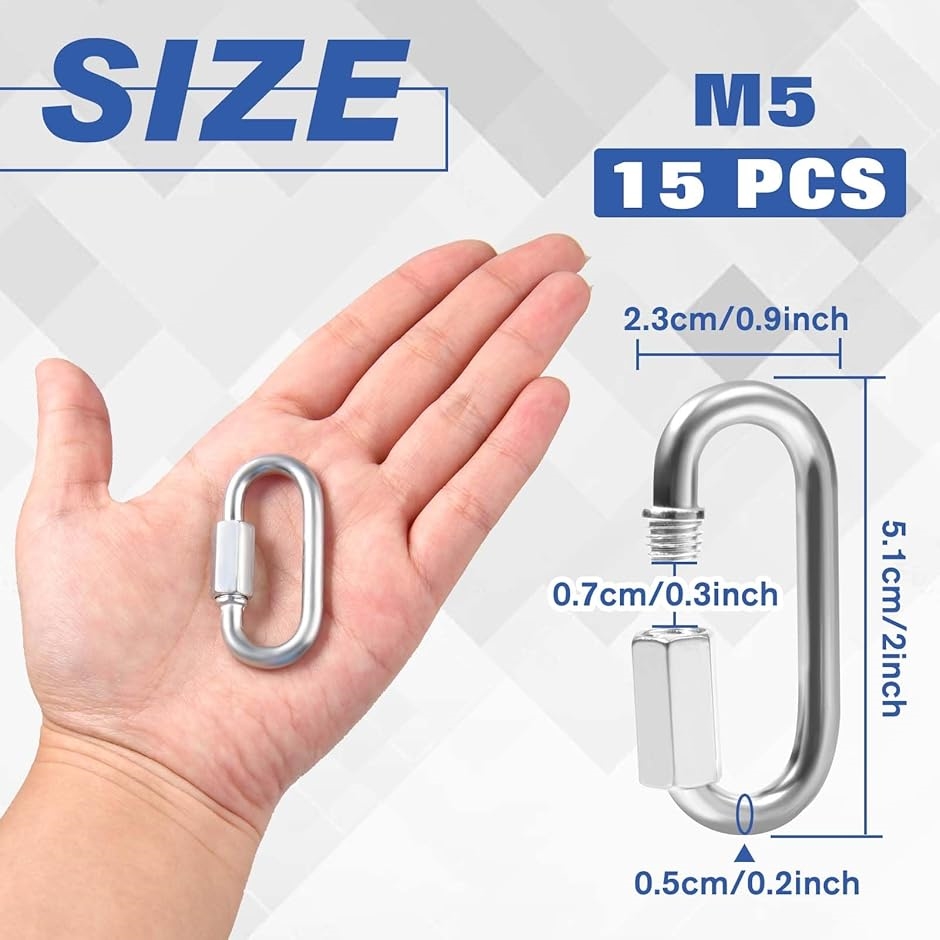 M5 リングキャッチ カラビナ ネジロック付き...の詳細画像1