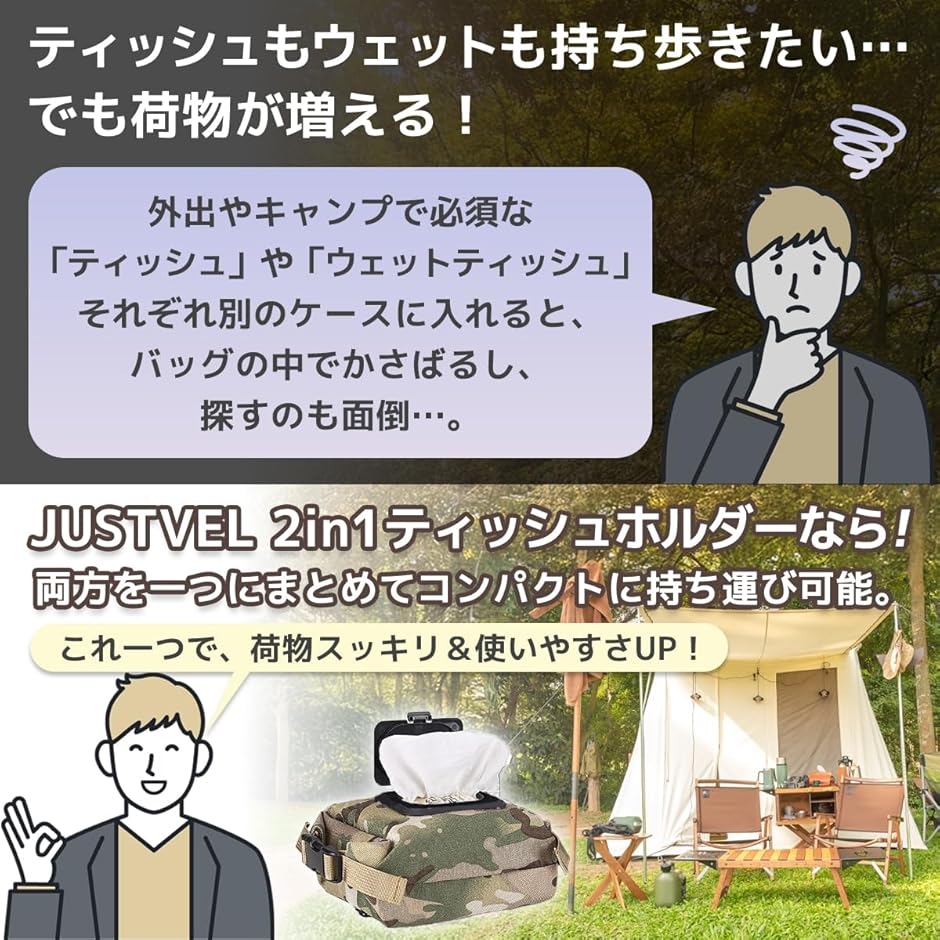 ウェットティッシュケース ポケットティッシュ ホルダー 2in1 乾湿両用