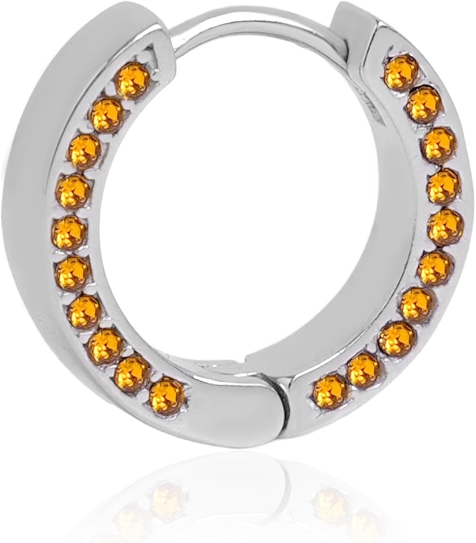 ピアス メンズ フープピアス つけっぱなし 金属アレルギー対応 サージカルステンレス リング 片耳 (シルバー/ゴールド,  小)