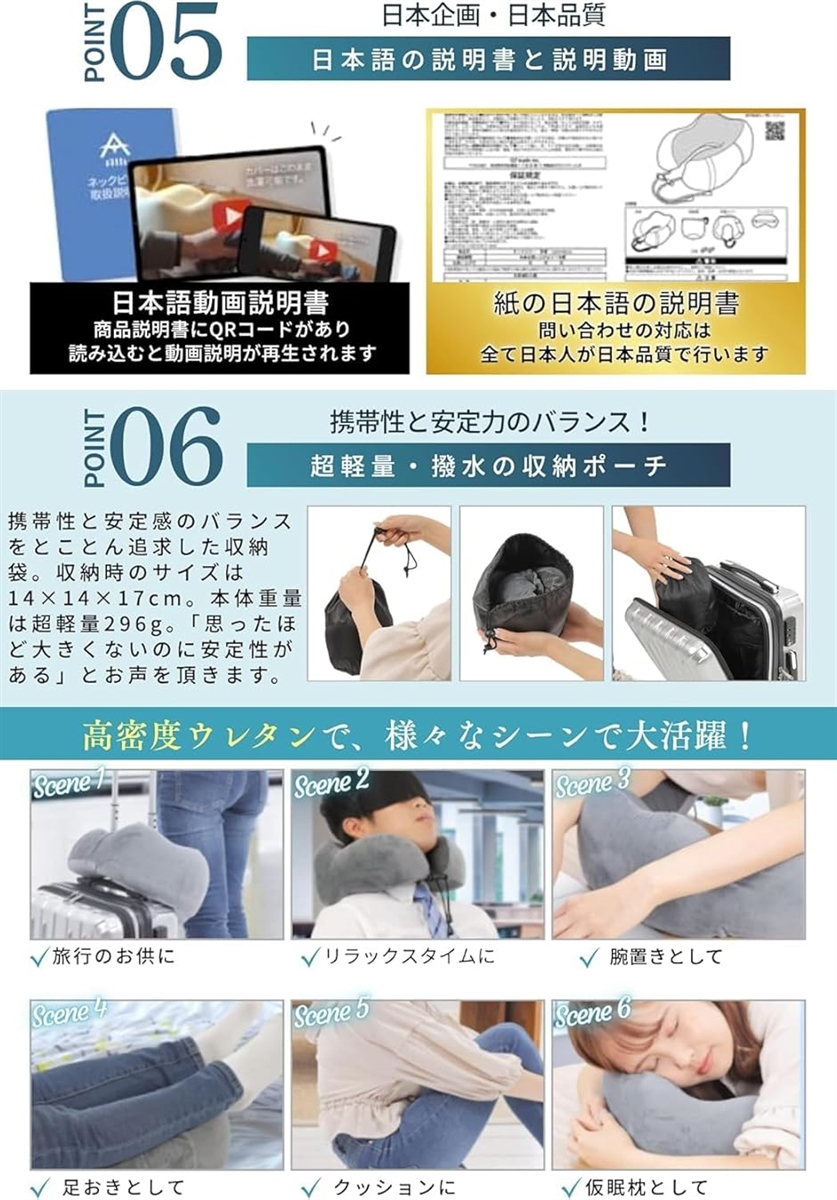 奇跡のネックピロー 裏地付 飛行機 快適グッズ 予備カバー付 首セレブ