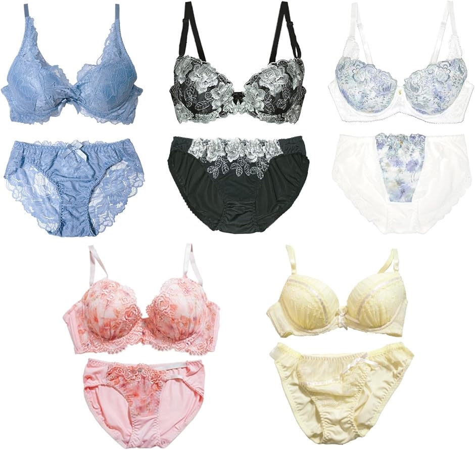 レディース ブラジャー ショーツ 福袋 女性 下着 上下 セット(5点セット,  C65)