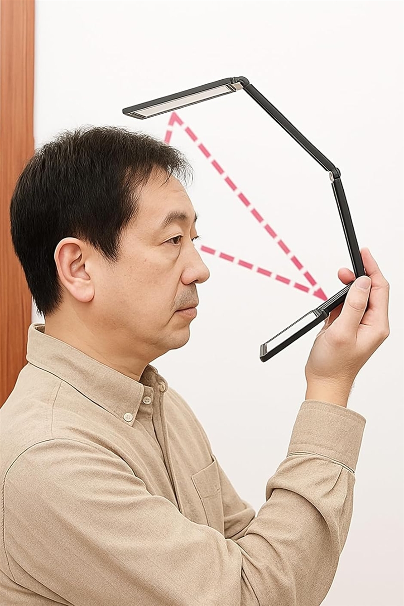 コンパクトミラー 見えない所が見える 四面鏡 折りたたみミラー 頭の