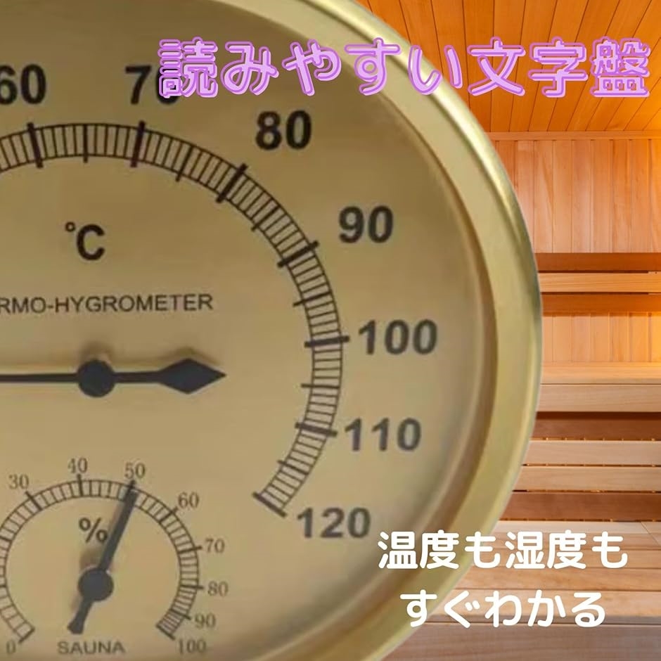 サウナ 温湿度計 室内外壁掛け式 防水 アナログ 吊り下げ お風呂