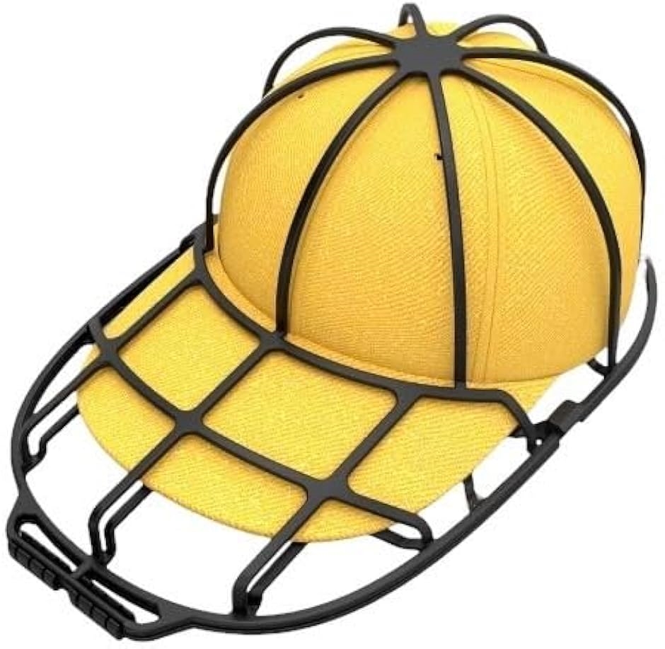 キャップウォッシャー 帽子掛け 洗濯 型崩れ防止 洗濯ネット 帽子ラック ポストジェネラル 洗濯機(ブラック,  Free Size)