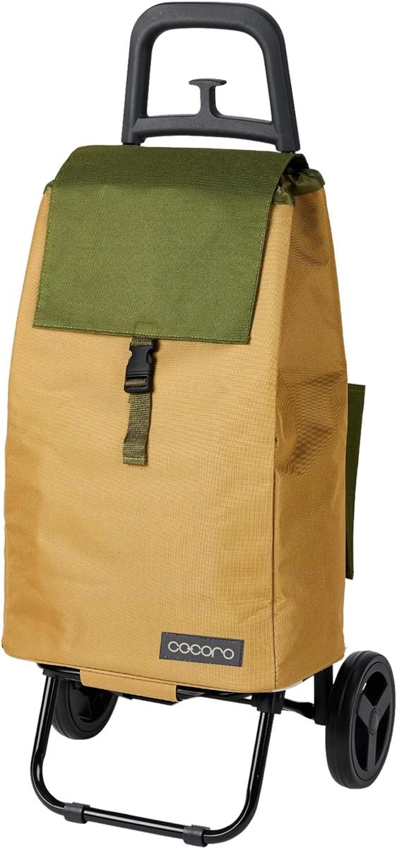 ショッピングカート 買い物カート 保冷 保温 Sサイズ 軽量2kg 大容量37L 折り畳み式 収納(ベージュxカーキ,  Small)