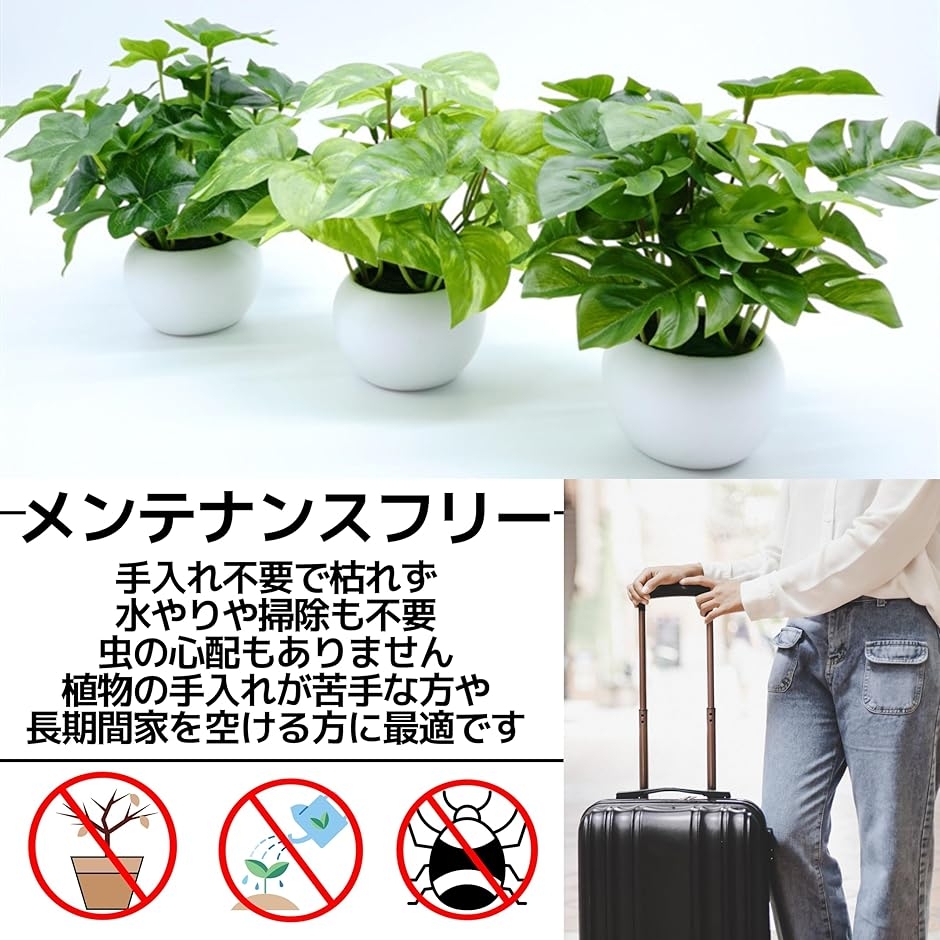 フェイクグリーン 人工観葉植物 ミニ 卓上 イ...の詳細画像1