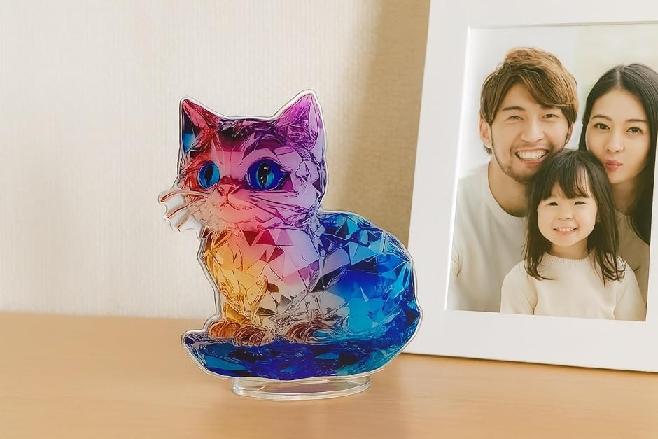 ラブピーシー 猫 アクリルスタンド ねこ インテリア リラックス サン
