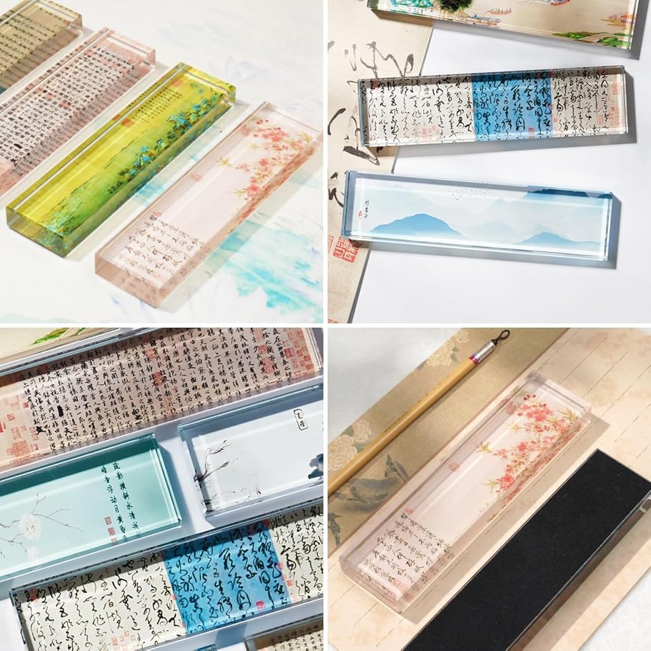 文鎮 クリスタル 書道 ペーパーウェイト モダン 文房具 ガラス 滑り