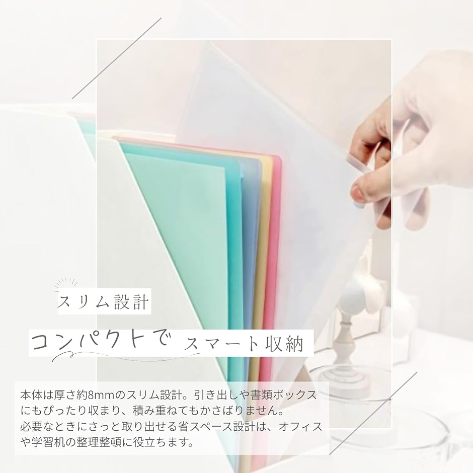 A4 クリアファイル 4枚セット 回転式クリッ...の詳細画像2