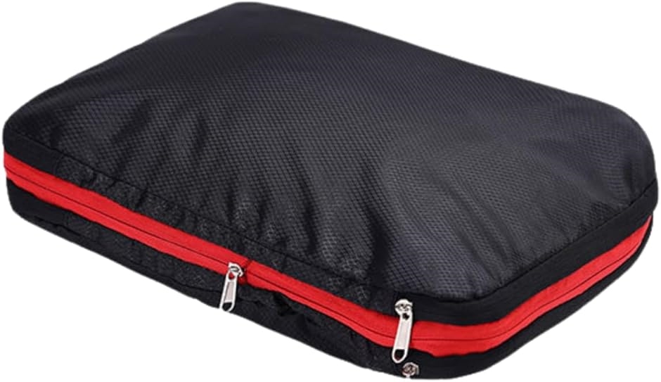 旅行用圧縮袋 衣類 2Way トラベルポーチ MDM(ブラック,  L)