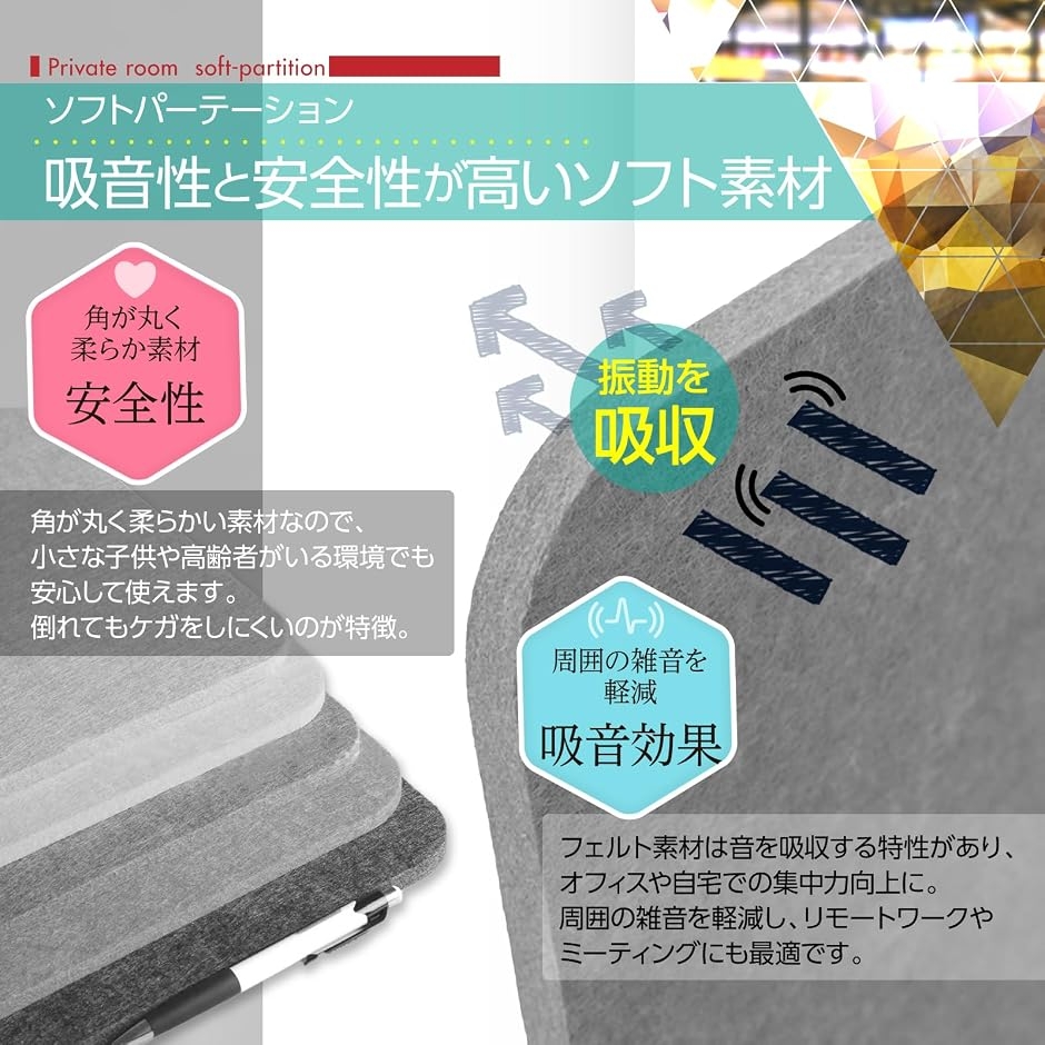 簡易パーテーション 卓上 簡単組立て プライベ...の詳細画像3