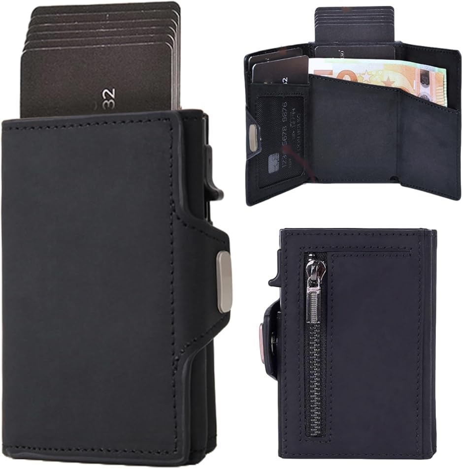新品 スマートウォレット ミニ財布 三つ折り財布 本革 カードケース スライド式 スマートウォレット ミニ財布 三つ折り財布 本革 カードケース