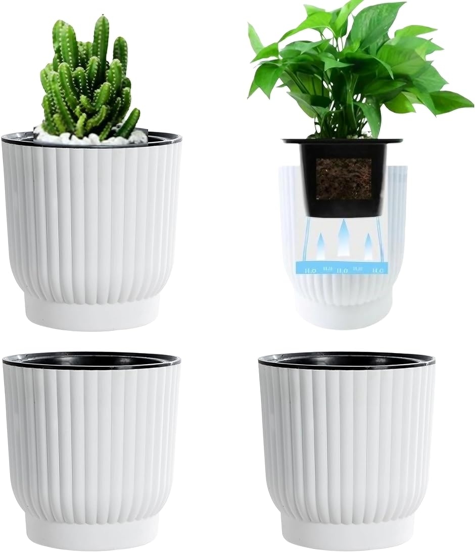 自動給水 プランター 底面給水鉢 植木鉢 自己給水 貯水槽付 観葉植物