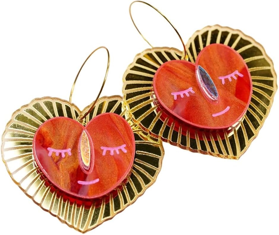 siiilon ヘアクリップ ビーズ レッド ピンク ヘアクリップ 「2個セット