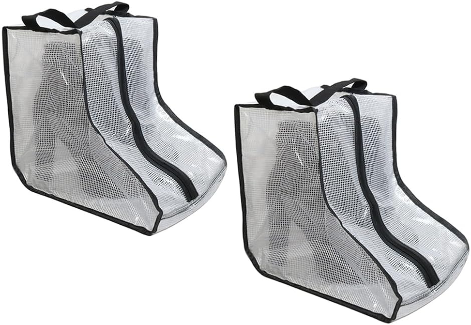 収納袋 防塵 防湿 旅行 出張 保管用 透明 2個セット (ブラック,  ショート)