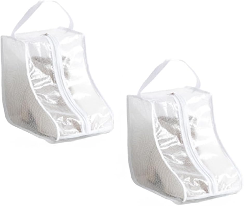 収納袋 防塵 防湿 旅行 出張 保管用 透明 2個セット (ホワイト,  ショート)