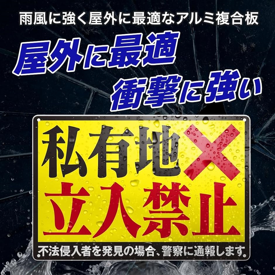 私有地につき立ち入り禁止 ブリキ 看板 プレート ステッカー 標識 立入