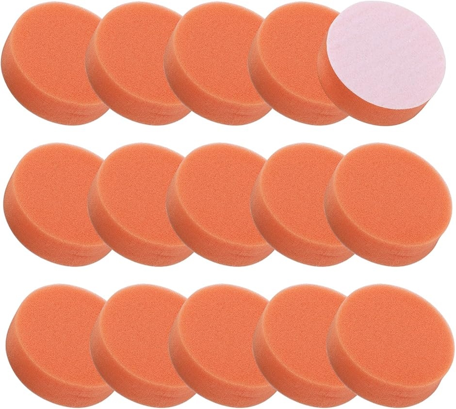 ポリッシャー バフ スポンジ 75mm 80mm 15個 セット 平面 汎用 テープ