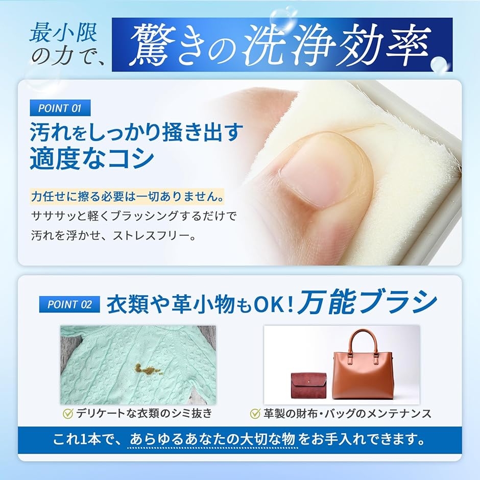 靴ブラシ 靴洗い スタイリスト監修表面を傷つけない シューズブラシ (ホワイト, 195x36x26mm) 関連画像3