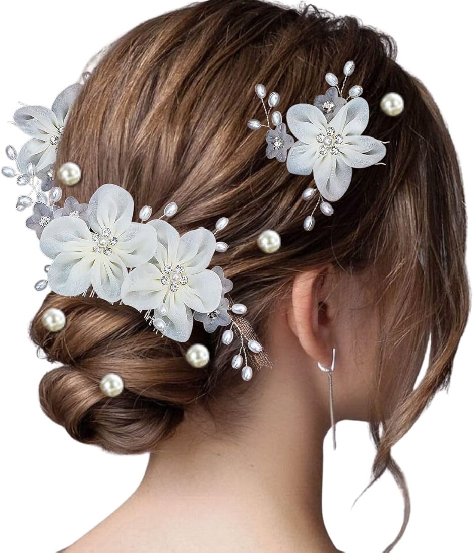 髪飾り ヘアアクセサリー 結婚式 ヘッドドレス ヘアピン パール 髪留め