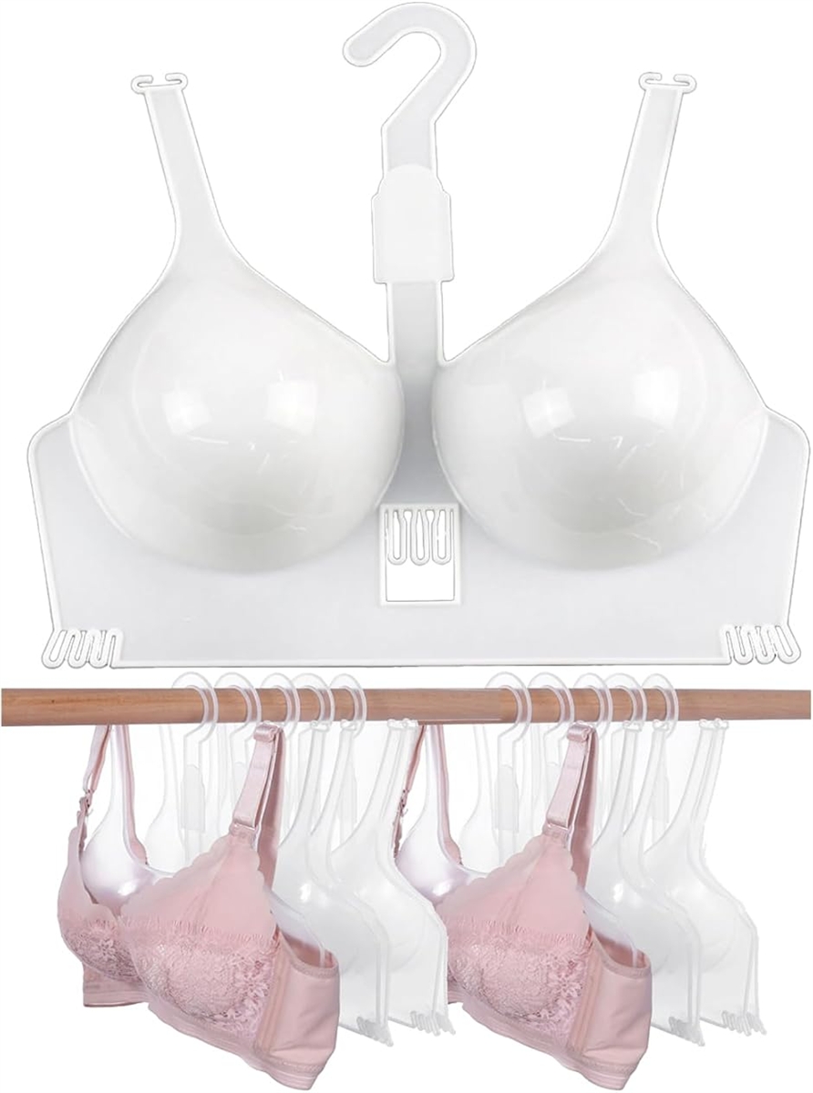 ブラジャーハンガー 収納 洗濯 物干し 店舗ディスプレイ 型崩れ防止 半透明 プラスチック製 (半透明,  10)