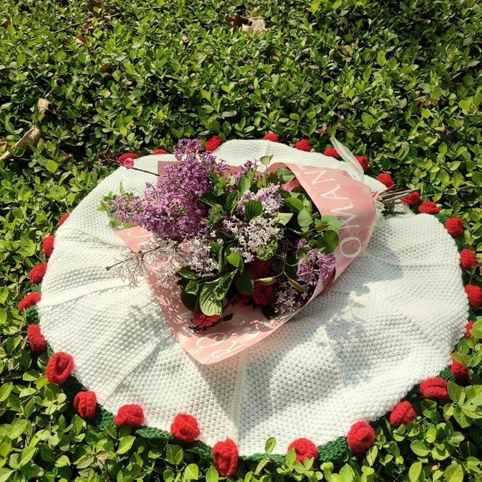 花束になるブランケット ブーケ フラワー かわいい 毛糸 バラ 編み物