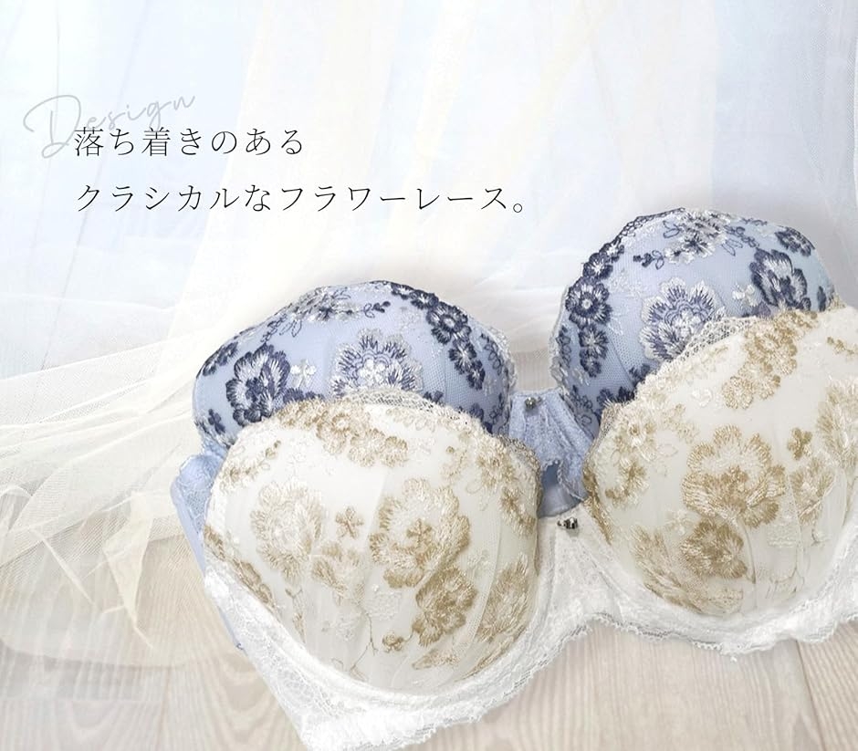 ブラジャー ショーツ 女性 下着 上下 セット 花柄 ソフトワイヤー 刺繍