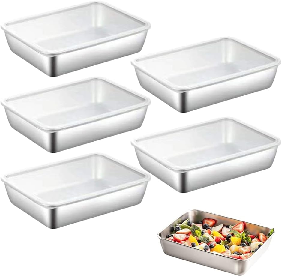 【未使用品】 蓋付きバット 3点セット ステンレス製 角型バット 大きめ 調理 ステンレスバット食品衛生法適合 ステンレス角バット 蓋付き 容器 角型