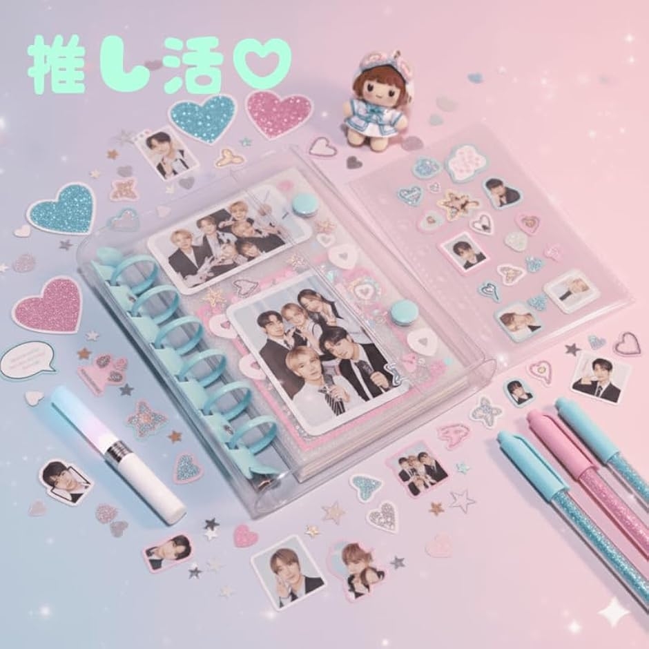 シール帳 A7 バインダー 推し活 トレカ チェキ シール交換 透明