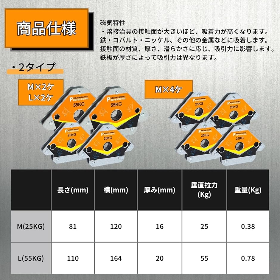 溶接マグネット 溶接マグネットホルダー 直角 ...の詳細画像5
