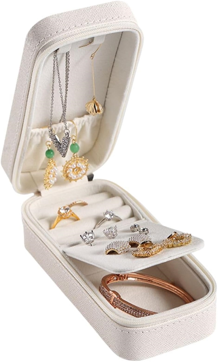 Yahoo! Yahoo!ショッピング(ヤフー ショッピング)ジュエリーケース 携帯用 トラベル ジュエリーボックス アクセサリーケース（ホワイト）