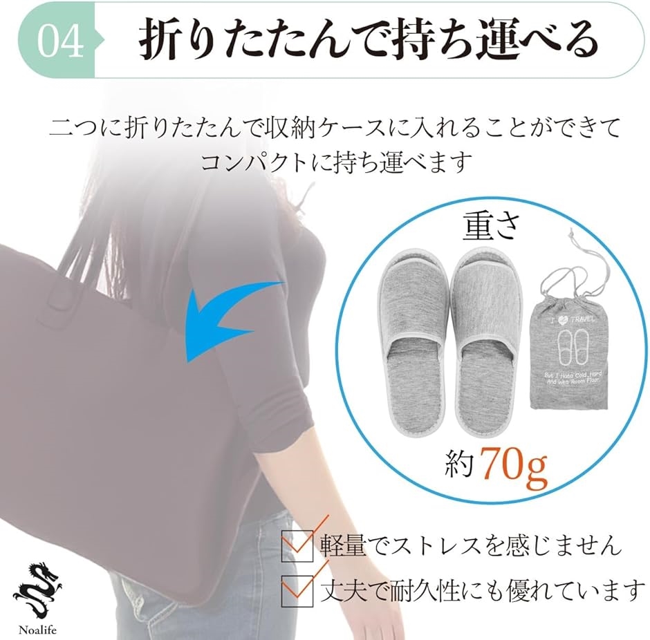 携帯スリッパ トラベルスリッパ 収納ケース付き...の詳細画像4