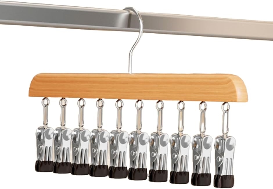 帽子ハンガー 帽子収納 キャップ収納 クリップハンガー 20本収納 靴下ハンガー MDM(ライトブラウン,  幅28cm、高さ18cm)