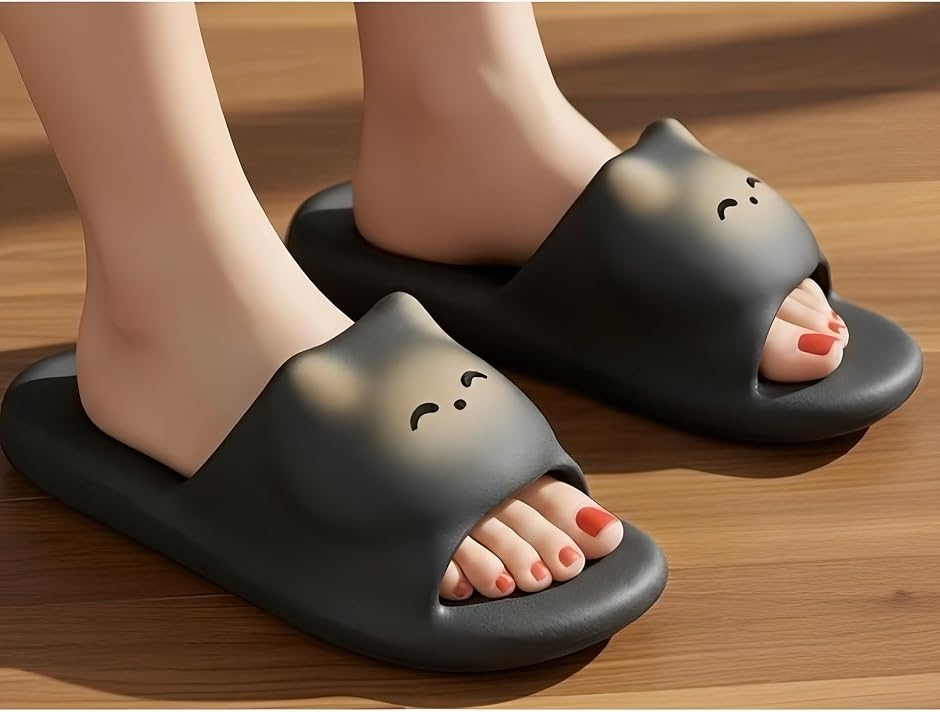 くろねこスリッパ 猫柄 猫デザイン 室内・屋外...の詳細画像2