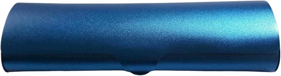 メガネケース アルミ ハード スリム コンパクト 眼鏡ケース 薄型 頑丈 メンズ・レディース兼用 (ブルー, M)