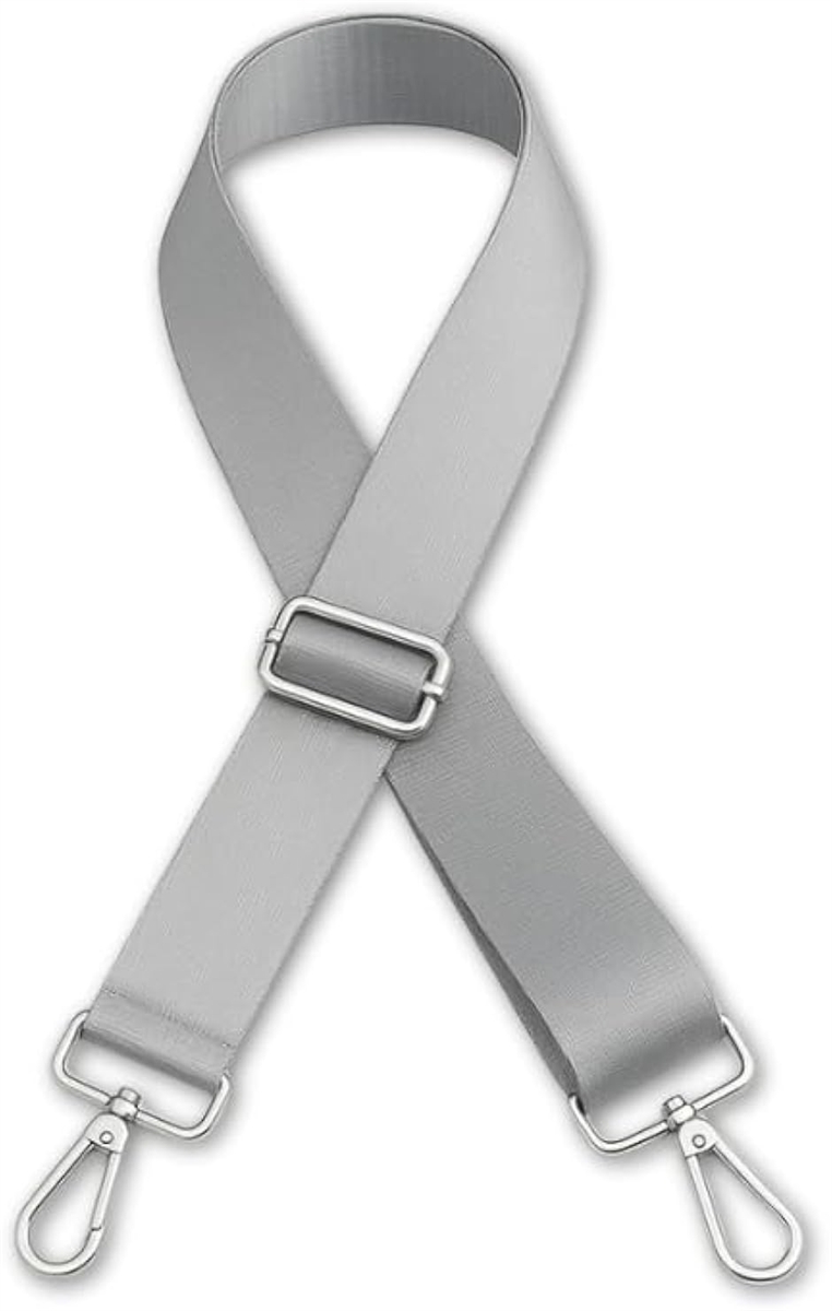 ショルダーベルト ナイロン ストラップ 太め バッグ用 肩掛け 単品 後付け 紐 カバン (シルバー)