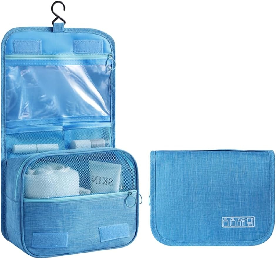 旅行用ポーチ トラベルグッズ トラベルポーチ 化粧ポーチ メンズ トラベルバッグ (ライトブルー)
