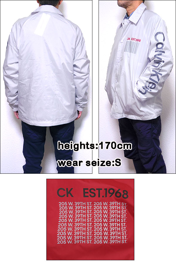 カルバンクライン ジャケット メンズ コーチ アウター Calvin Klein Printed Coaches Jacket ブランド  40CM519 : ck-043 : REASON - 通販 - Yahoo!ショッピング