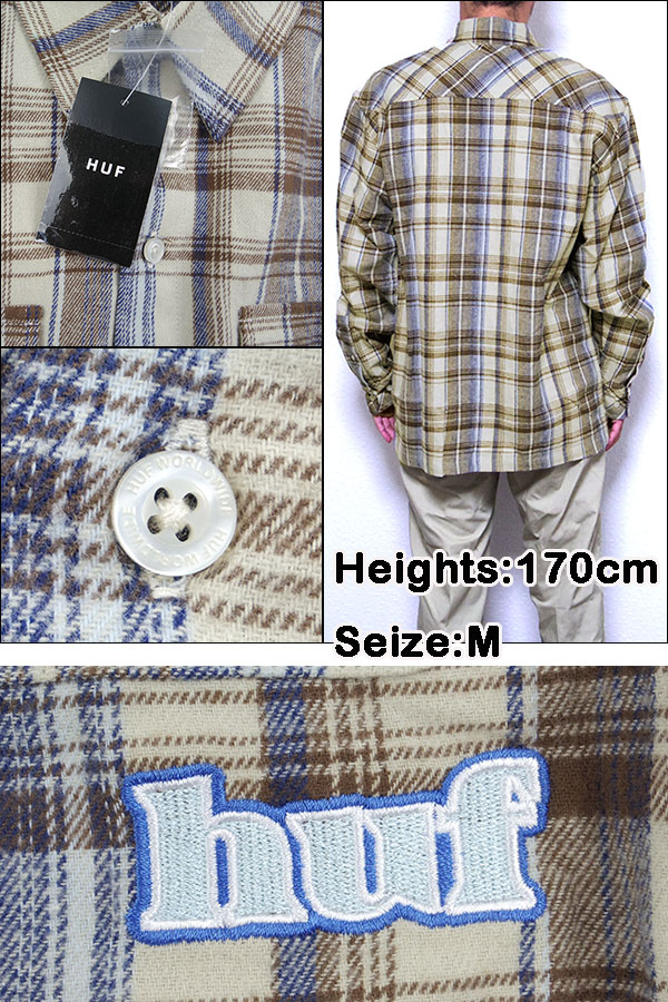 ハフ シャツ HUF BANKS FLANNEL SHIRT ネルシャツ チェックシャツ フランネル スケーター BU00174 2023