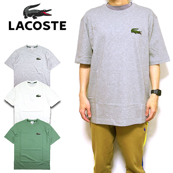 ラコステ tシャツ 半袖 レディース メンズ LACOSTE オーバーサイズ TH0062 2023春夏 ルーズフィット リアルクロコ