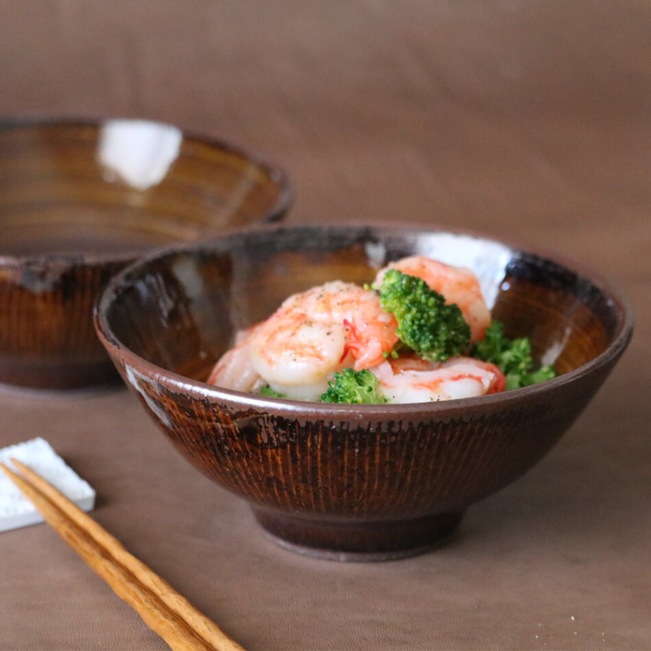 5寸深鉢 うずまき5寸鉢 五寸鉢 小代焼 小代本谷ちひろ窯 鉢 カレー皿