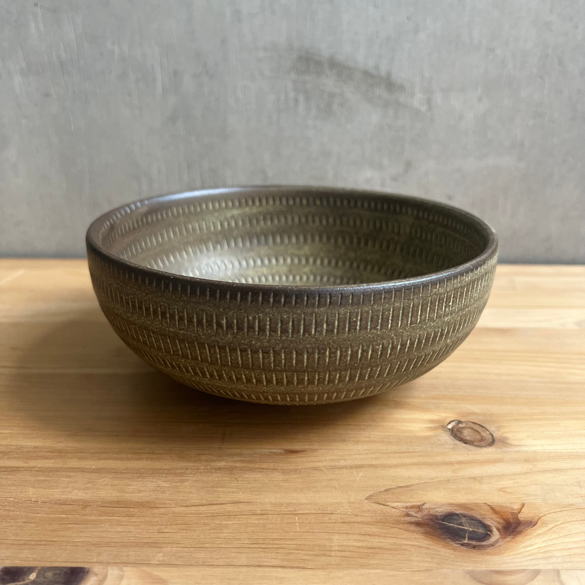 小石原焼 翁明窯元 どんぶり大 黄色（マット）17cm 陶器 和食器 ボウル