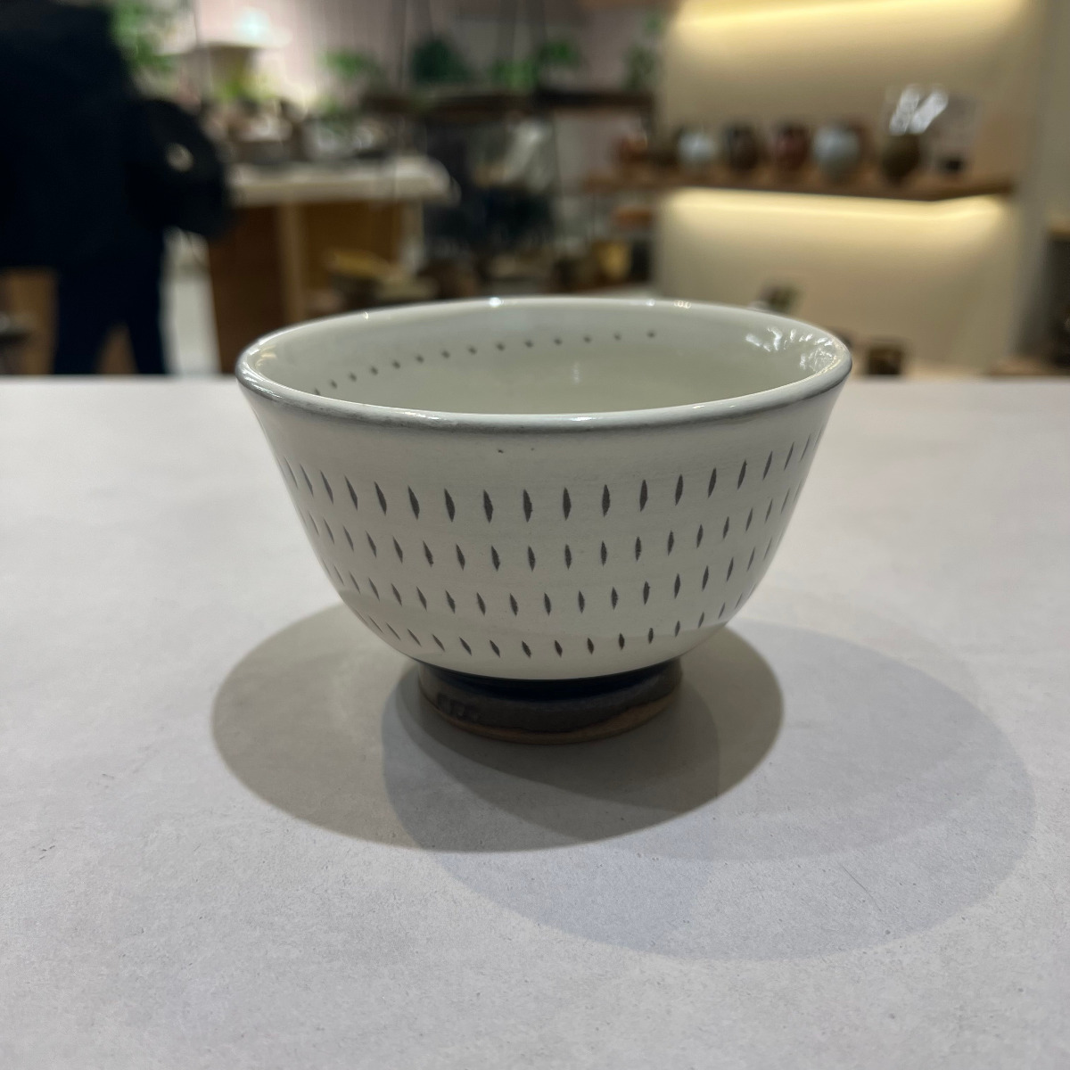 小石原焼 鶴見窯 モダン 飛び鉋 飯椀 汁椀 （白×黒）11cm : reboot