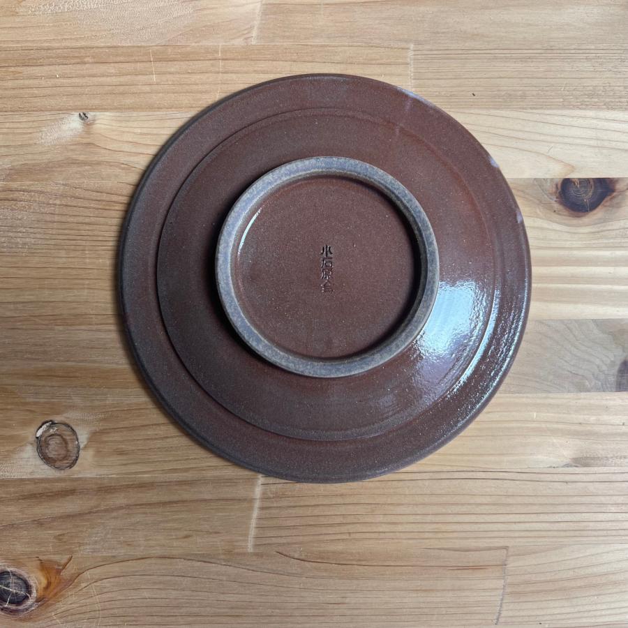 小石原焼 5寸皿 リム皿 飛鉋 黒呉須 直径約15.5cm 柳瀬本窯元 陶器 器