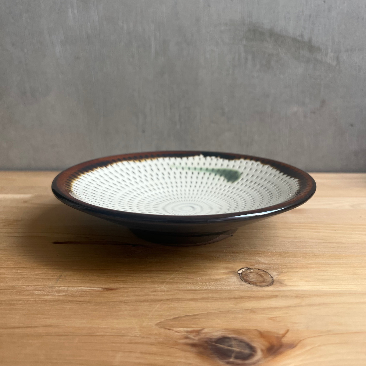 小石原焼 5寸皿 飛鉋 飛鉋飴縁 直径約15.5cm 柳瀬本窯元 陶器 器 食器